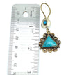 Vintage Afghan Triangle Earrings: Handcrafted Tribal Dangles with Turquoise Stone - Boho Chic Jewelry