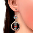 Afghan Round Tribal Earrings – Handcrafted Boho Jewelry  Black