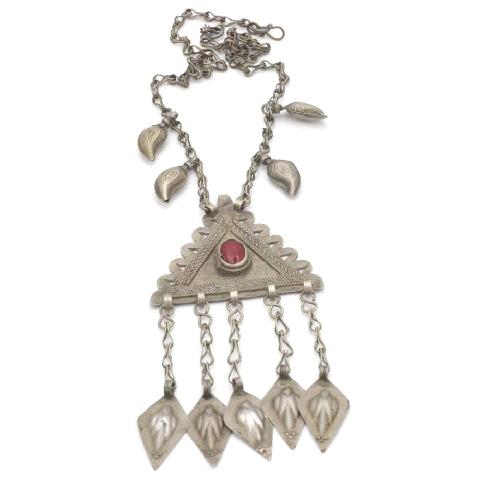 Vintage Kuchi Statement Pendant: Antique Middle Eastern Necklace - Boho Ethnic Afghan Jewelry