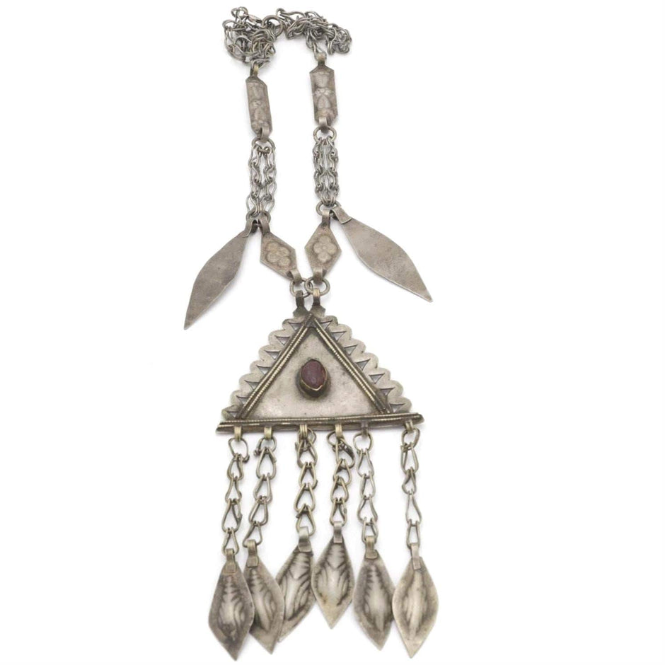 Vintage Kuchi Statement Pendant: Antique Middle Eastern Necklace - Boho Ethnic Afghan Jewelry