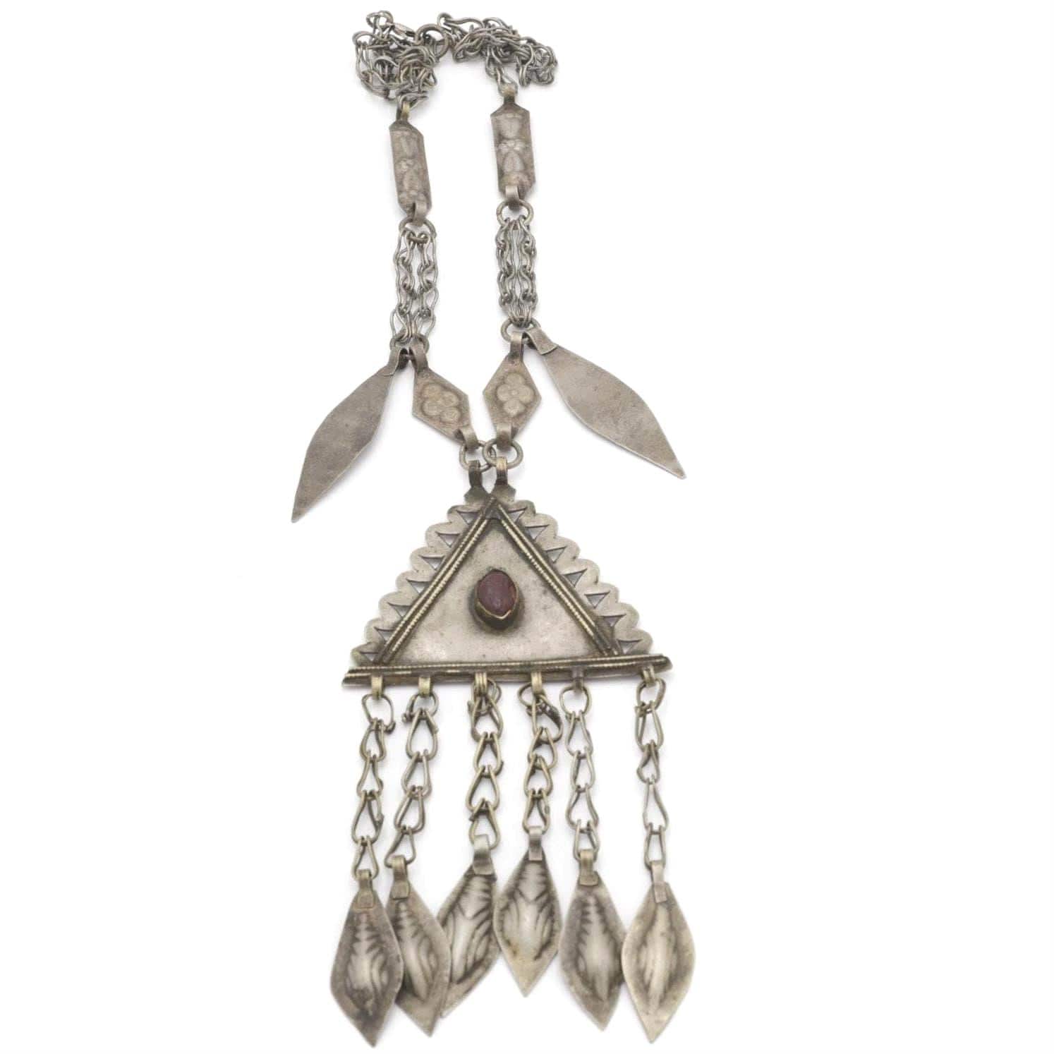 Vintage Kuchi Statement Pendant: Antique Middle Eastern Necklace - Boho Ethnic Afghan Jewelry