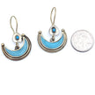 Afghan Crescent Moon Earrings – Handcrafted Boho Jewelry with Turquoise Inlay