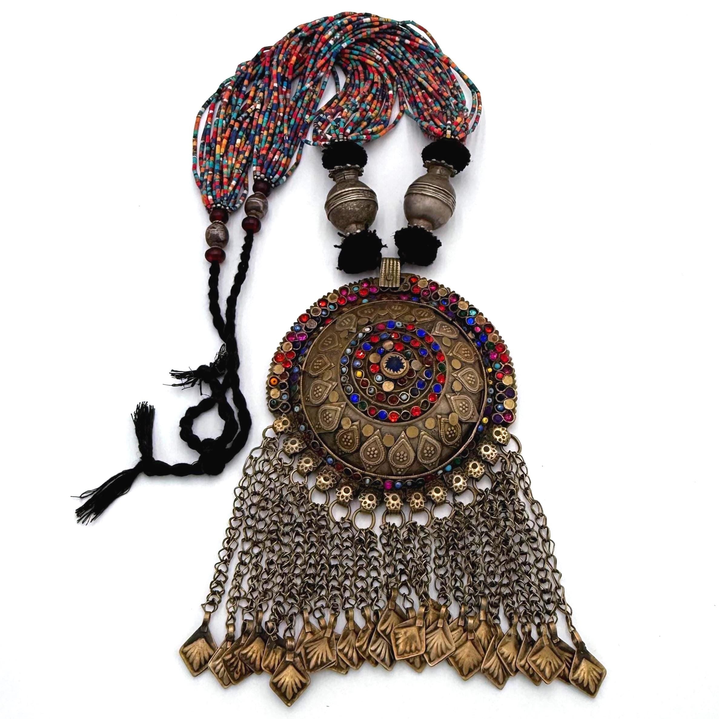 Vintage Afghan Beaded Statement Necklace