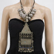 Vintage Turkmen Kuchi Necklace: Afghan Brass, Glass & Metal Tribal Jewelry
