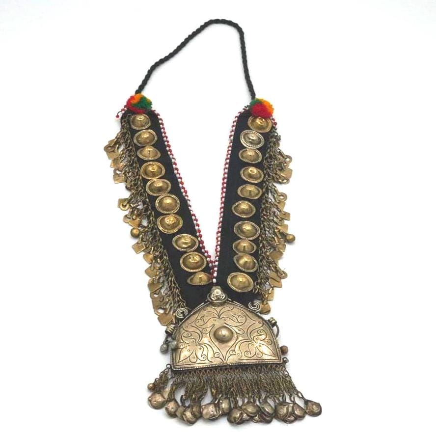 Vintage Turkmen Tribal Kuchi Necklace - Afghan Bohemian Ethnic Statement Jewelry from Northern Afghanistan