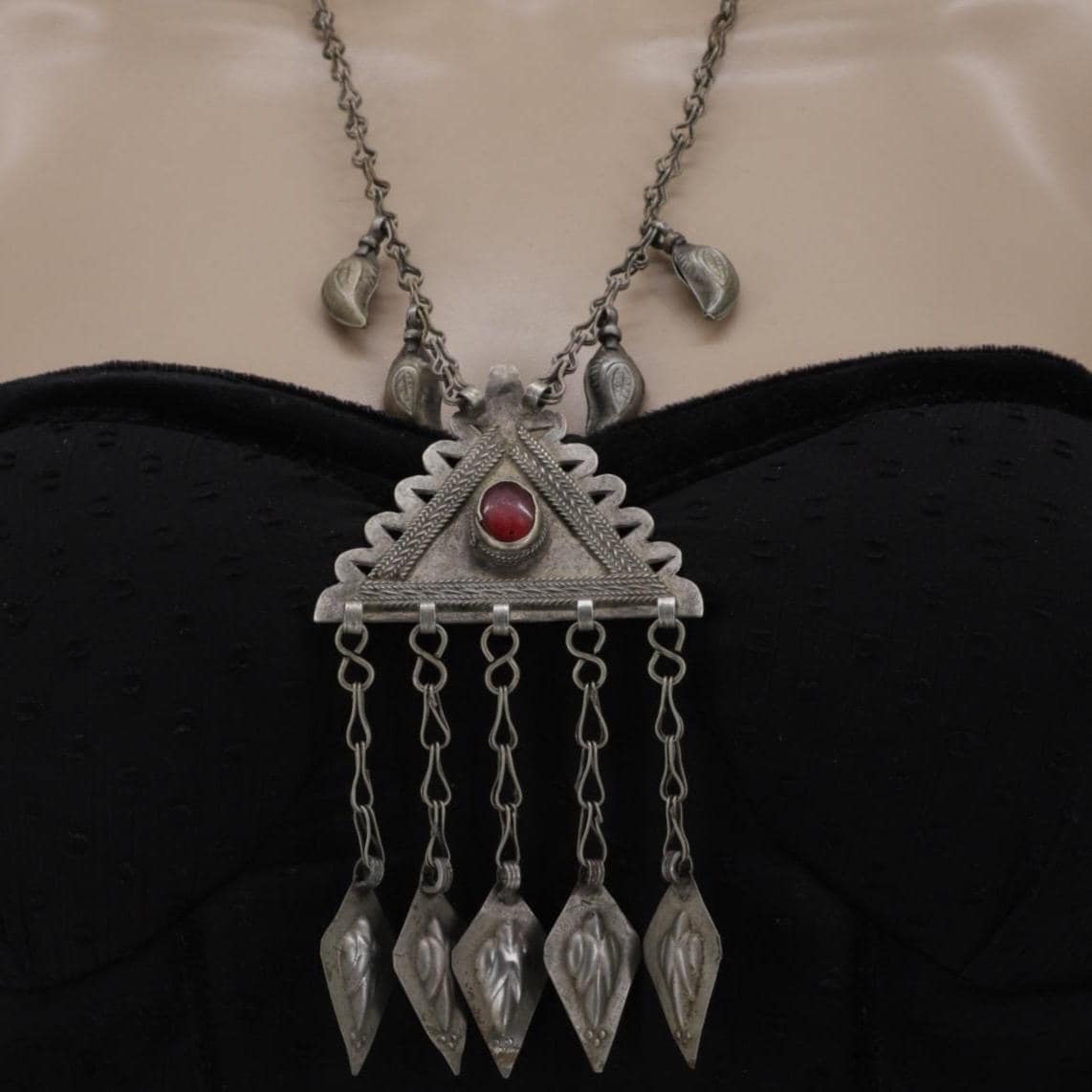 Vintage Kuchi Statement Pendant: Antique Middle Eastern Necklace - Boho Ethnic Afghan Jewelry