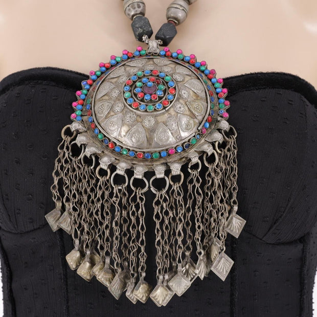 Antique Kuchi Necklace | Vintage Afghan Tribal Pendant | Statement Jewelry