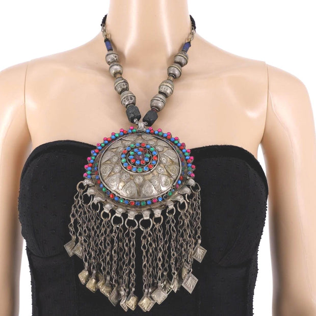 Antique Kuchi Necklace | Vintage Afghan Tribal Pendant | Statement Jewelry
