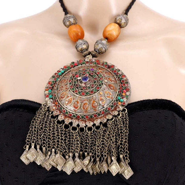 Vintage Afghan Kuchi Statement Necklace