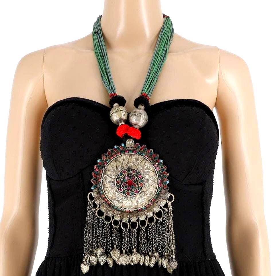 Vintage Afghan Beaded Statement Necklace