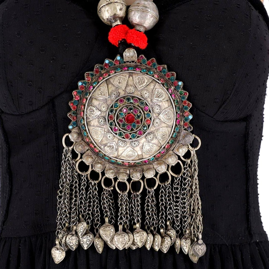 Vintage Afghan Beaded Statement Necklace
