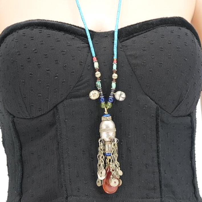 Vintage Afghan Antique Necklace | Kuchi Tribal Pendant Jewelry