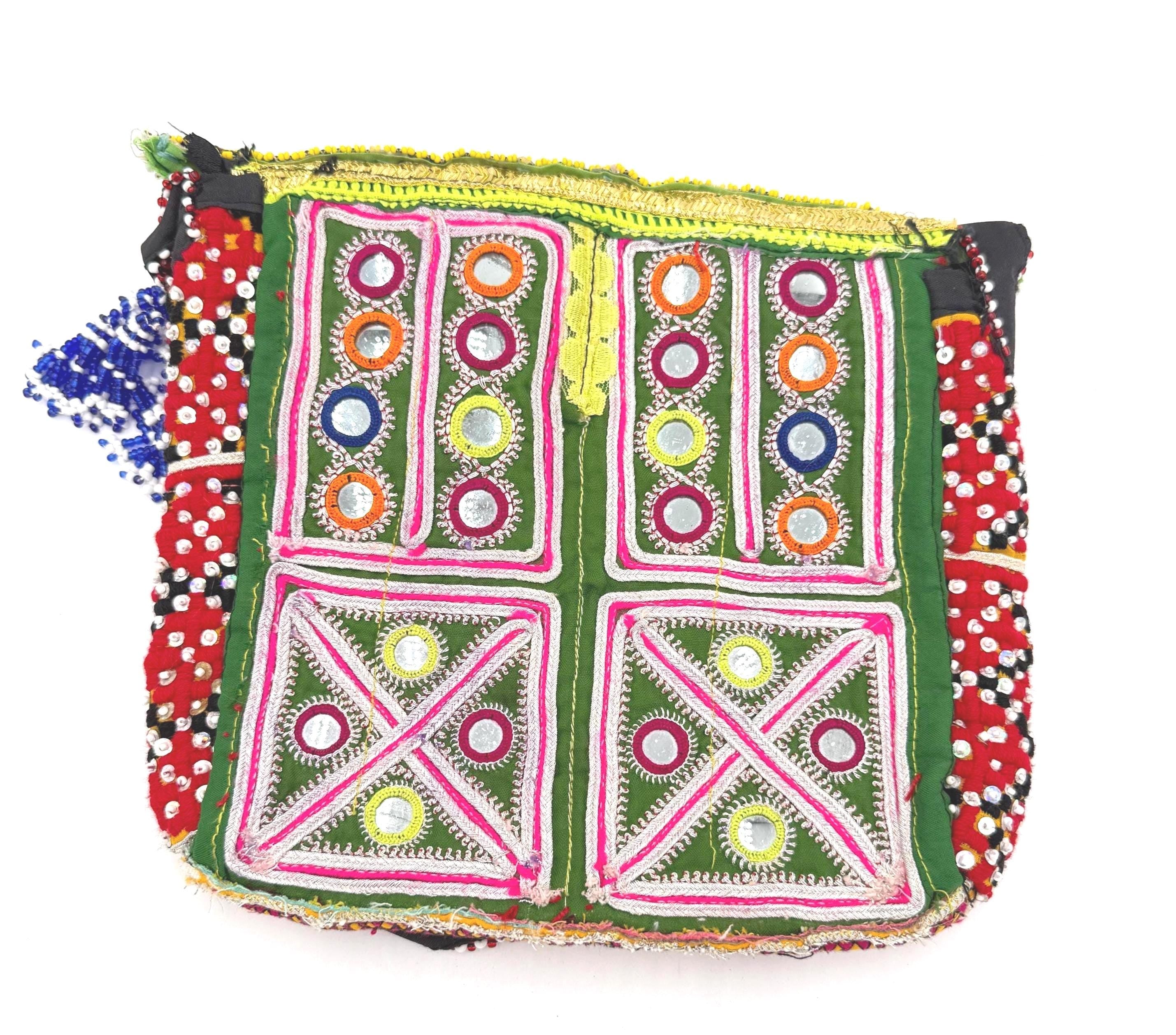 Handmade Afghan Beaded Crossbody Bag – Embroidered Tribal Shoulder Purse – Bohemian Style