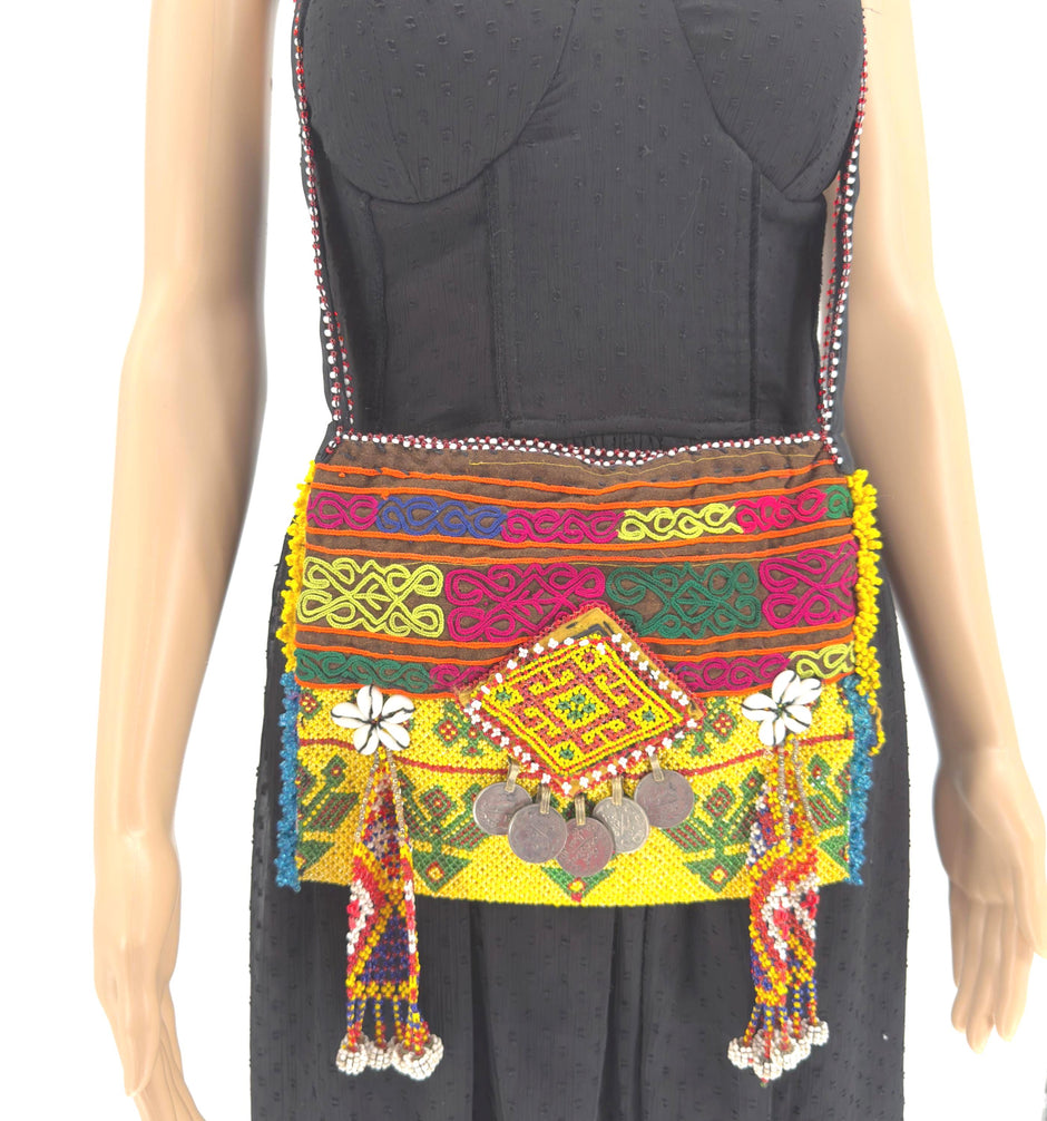 Handmade Afghan Beaded Crossbody Bag – Tribal Embroidered Bohemian Shoulder Purse