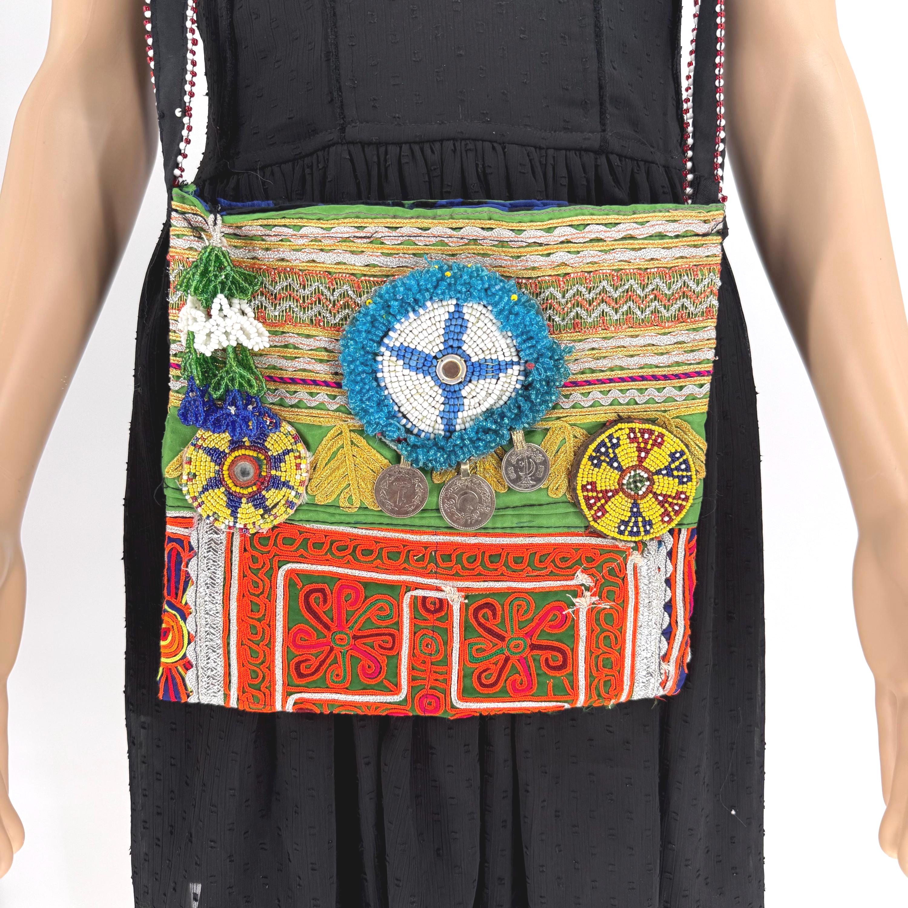 Embroidered Afghan Tribal Bag: Bohemian Festival Crossbody Purse