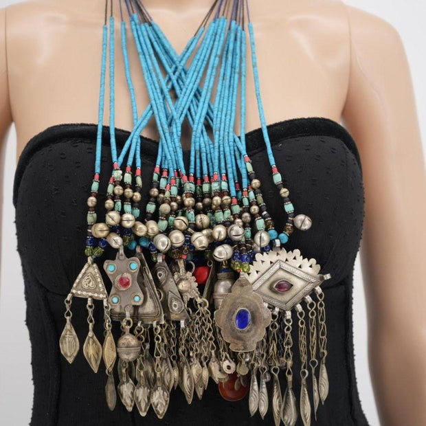 Vintage Afghan Antique Necklace | Kuchi Tribal Pendant Jewelry