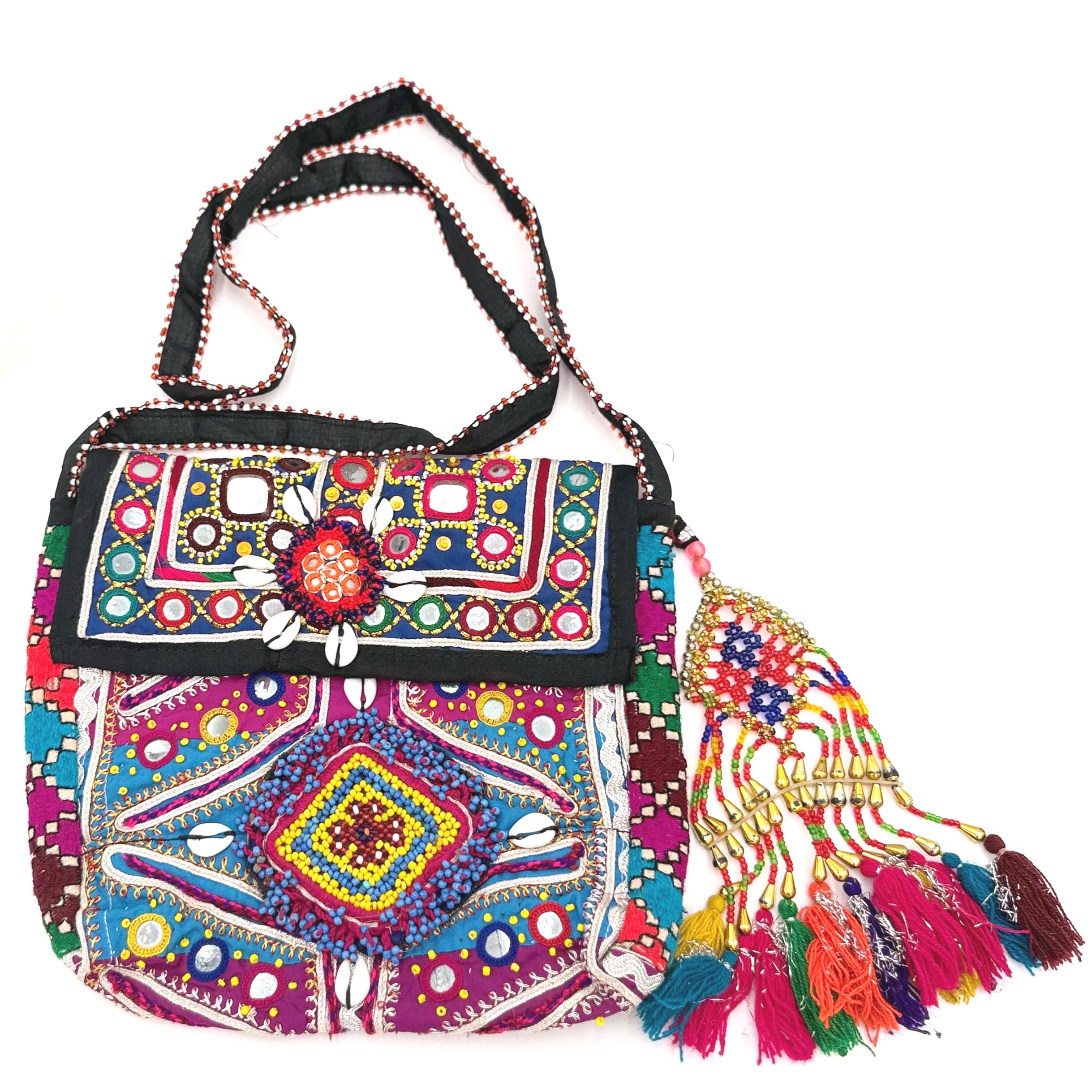 Afghan Tribal Belt Bag – Vintage Kuchi Embroidered Coin Bag – Boho Festival Waist Crossbody