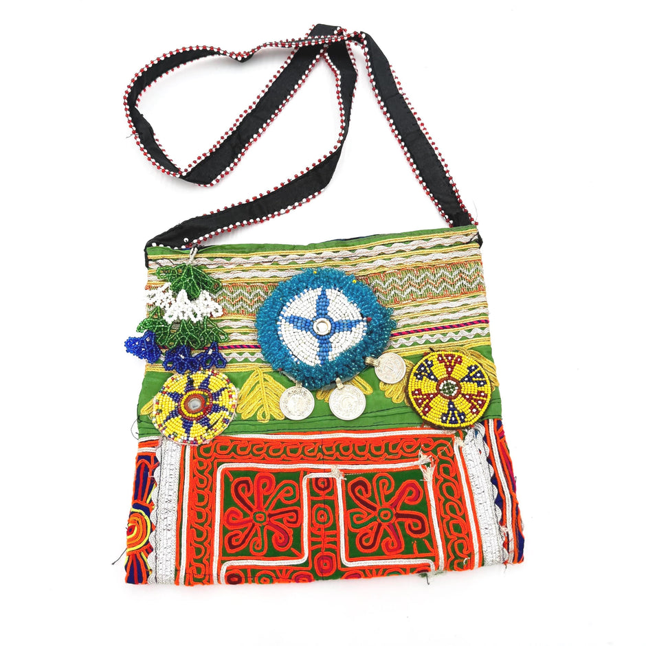 Embroidered Afghan Tribal Bag: Bohemian Festival Crossbody Purse