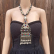 Vintage Turkmen Kuchi Necklace: Afghan Brass, Glass & Metal Tribal Jewelry