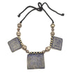 Vintage 3 Pendants Afghan Statement Necklace – Handmade Kuchi Tribal Boho Ethnic Jewelry