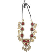 Vintage Afghan Statement Necklace – Handmade Kuchi Tribal Pendant With Red Stones - Adjustable