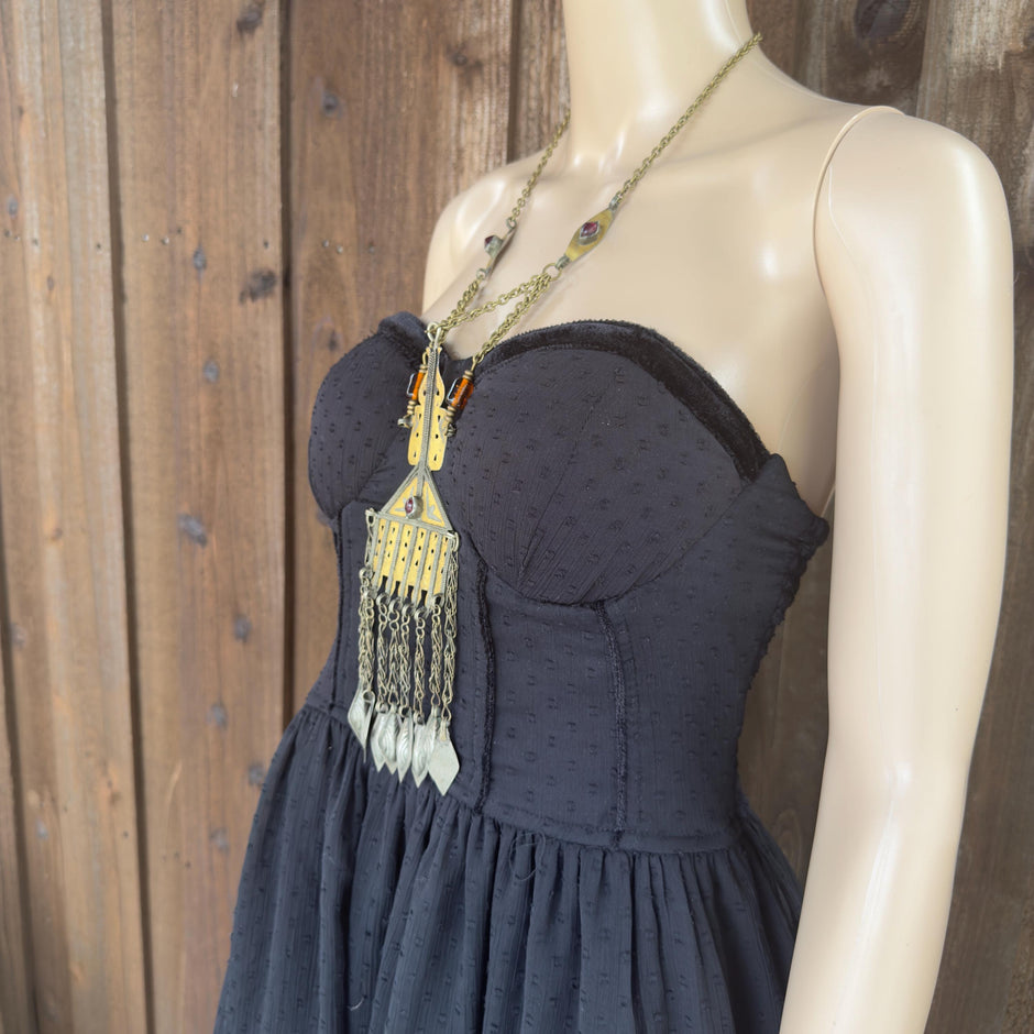 Vintage Afghan Turkmen Statement Necklace – Handmade Kuchi Tribal Pendant - Boho Jewelry