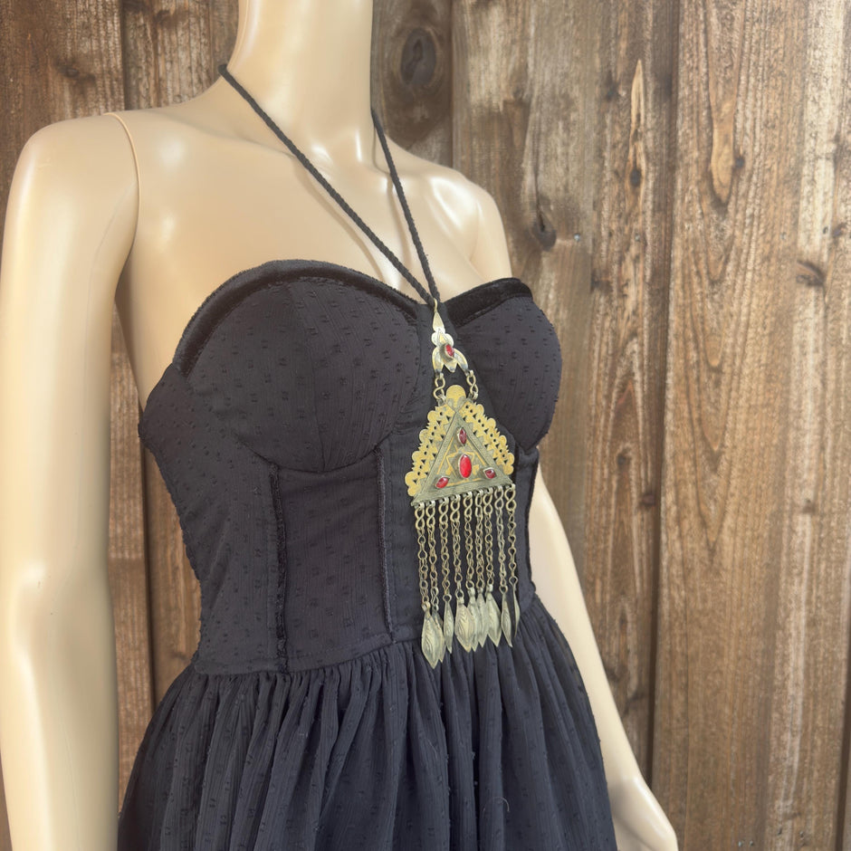 Vintage Afghan Turkmen Statement Necklace – Handmade Kuchi Tribal Pendant - Boho Jewelry - Adjustable
