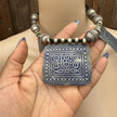 Vintage 3 Pendants Afghan Statement Necklace – Handmade Kuchi Tribal Boho Ethnic Jewelry