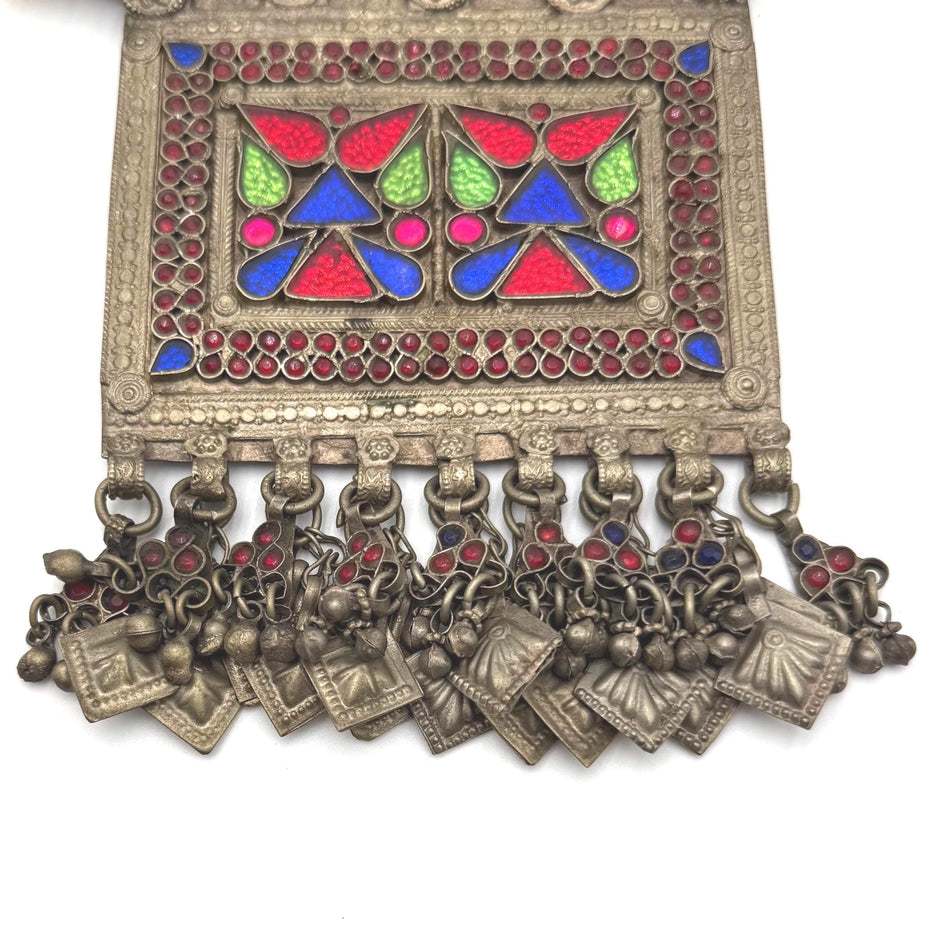 Vintage Afghan Necklace | Kuchi Tribal Pendant Jewelry | Adjustable