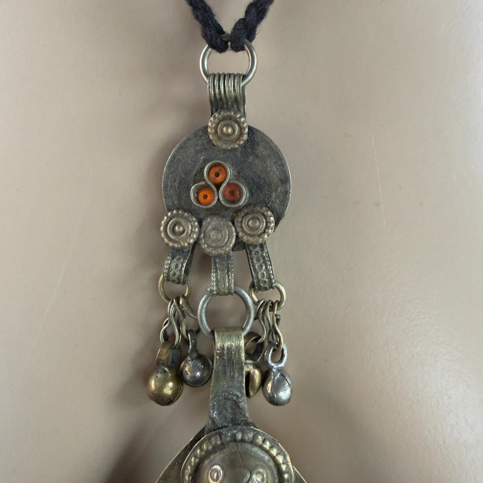 Vintage Afghan Statement Necklace – Handmade Kuchi Tribal Pendant - Boho Ethnic Coins Jewelry - Adjustable