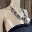 Vintage Afghan Statement Necklace – Handmade Kuchi Tribal Pendant With Red Stones - Adjustable