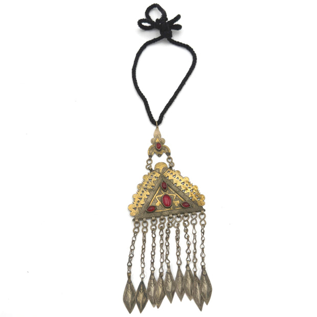 Vintage Afghan Turkmen Statement Necklace – Handmade Kuchi Tribal Pendant - Boho Jewelry - Adjustable