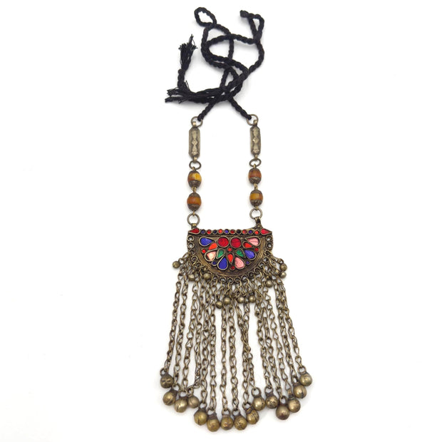 Vintage Afghan Antique Necklace | Kuchi Tribal Pendant Jewelry | Adjustable