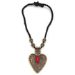 Vintage Turkmen Statement Necklace – Handmade Kuchi Tribal Pendant - Adjustable Boho Jewelry